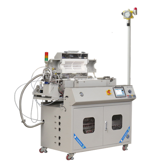 Liquid-gas CVD all-in-one machine for synthesize fiber or nano material with exhaust gas treatment